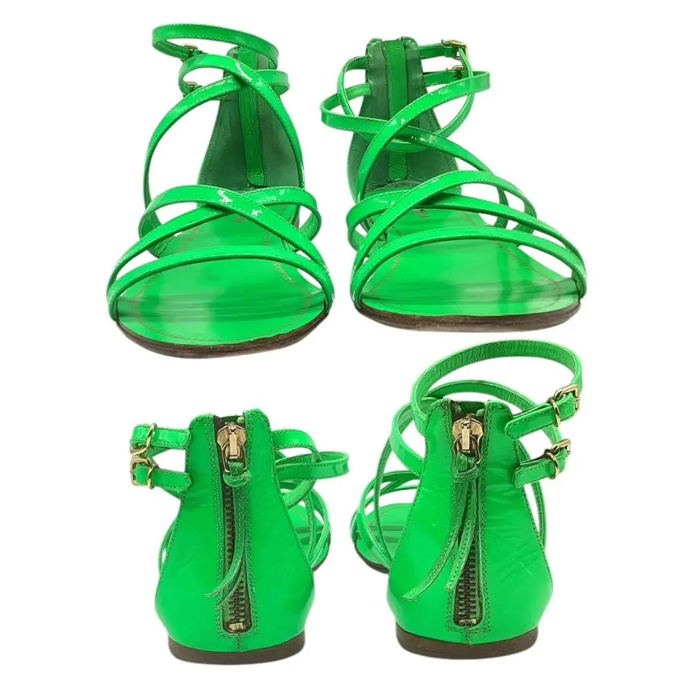 Miu Miu Strappy Sandals Women’s Size 8.5 Vernice Fluo in Neon Green
